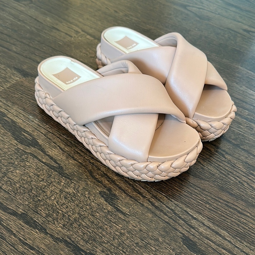 Dolce Vita Cream Sandals with Criss-Cross Straps